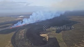 Lava emerges from volcano fissure in Iceland