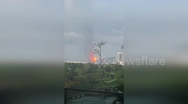 Gas pipeline fire erupts causing blaze in Malaysia