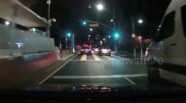 Honda Fails to maintain lane in traffic with drivers around