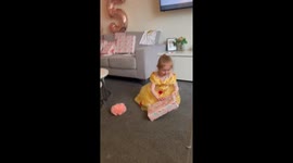 Little girl overjoys when she receives her favorite cereal on her birthday