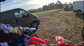 Mud makes a move: Pro rider takes a tumble but emerges unscathed