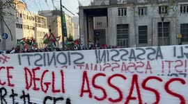 Italy: Pro-Palestinian demonstration outside Italian state broadcaster RAI