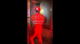 Firemen drag huge python out of building in the Philippines