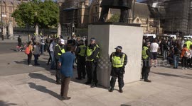 ARCHIVE: 'Statue protectors' guard Churchill statue in London as 'Black Lives Matter' march