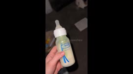 Baby Kicks With Excitement When He Sees Bottle