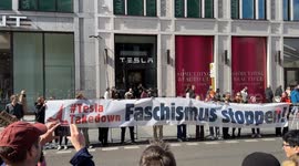 Germany: Protesters Rally at Tesla Store in Berlin