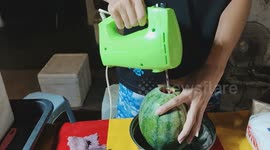 How to make fresh watermelon blended juice drinks