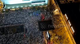 Israel: DRONE - Thousands gather in Tel Aviv demanding return of Israelis from Gaza