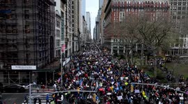 US: New Yorkers flood streets in mass 'Hands Off' rally against Trump, Musk