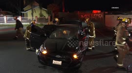US, Los Angeles: North Hollywood Extrication Crash
