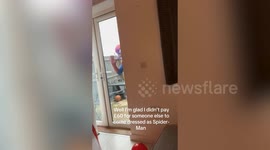 Spider-Man surprise visit goes wrong when toddler screams in fear