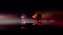 Fire ravages home in Joshua Tree, California