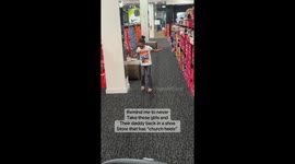 When the spirit hits at shoe carnival: Girl's “church heels” spark praise break in the aisle