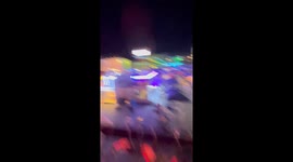 Person spooked by noises in the amusement park in Ghent, Belgium