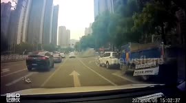 Tesla goes airborne, flips midair and crushes parked cars in China