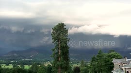 Incredible timelapse of storm clouds rolling across green fields