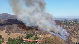 Fire in Hollywood hills