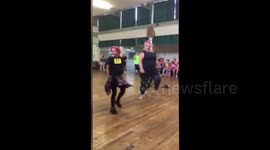 11-year-old girl falls flat on face in dance competition
