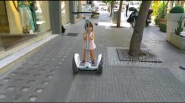 Talented toddler rides segway on holiday