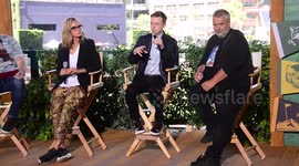 Cara Delevingne, Dane DeHaan and director Luc Besson at Comic-Con in San Diego