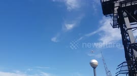Low flying aeroplane over the River Thames
