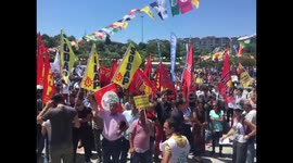 Pro-Kurdish HDP party gather for pro-democracy rally in Istanbul