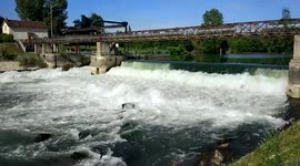 Big dam on the river La Marna