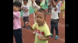Boy nods off during exercise at school