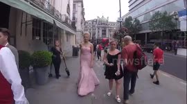 Pixie Lott arrives at the press night of Breakfast at tiffanys
