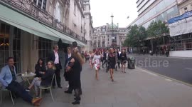 Hannah Spearritt and Rachel Stevens, attends the 'Breakfast at Tiffany's' play press night