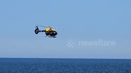 RNLI Llandudno practicing with helicopter