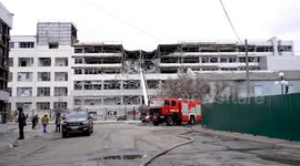 The aftermath of a Russian missile strike on Ukraine's capital