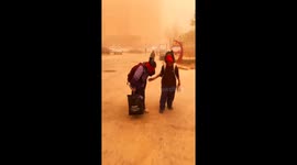 Sandstorm turns sky orange in China