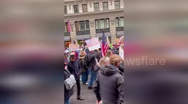 Protesters in New York march against Trump's anti-corruption drive