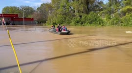 US: Major Flooding Forces Water Rescues in Dyersburg, Tennessee