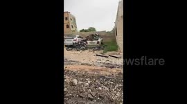 The destruction caused by Israeli forces during their raid into the Al-Naqqar neighborhood in the town of Tubas