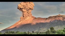 Ash plumes rise after explosive eruption of Kanlaon Volcano in Negros Occidental, Philippines