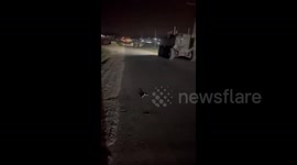 Israeli military forces have taken up positions along a road near the evacuated settlement of Ganim, east of the city of Jenin