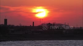 Vivid sunset seen in Kent as Saharan dust cloud hovers over UK