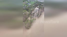 US: Helicopter Footage Reveals Severe Flooding in Butler County