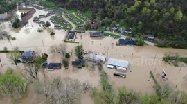 Aerial footage captures floods devastation in Kentucky