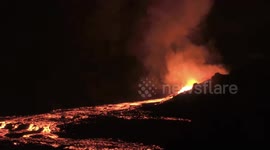 Lava overflows from the Kilauea volcano in Hawaii