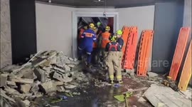 Firemen secure nightclub following roof collapse in the Dominican Republic
