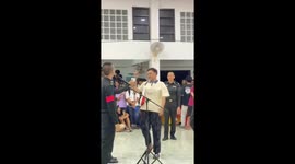 Friend’s emotional reaction to military service lottery in Phatthalung, Thailand