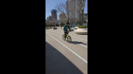 Wheelie attempt goes wrong in Shandong, China
