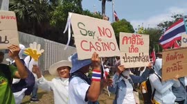 Protests erupt in Thailand against convict PM's drive for casinos