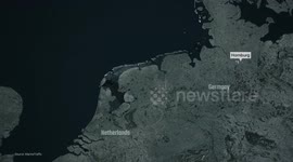 Caribbean Netherlands: MOTION GRAPHICS - Container ship erupts in flames after explosion in North Sea