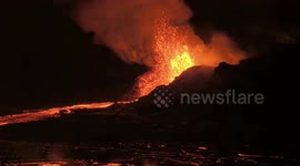 Lava fountains spew from Kilauea Volcano in Hawaii