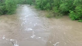 Creek swollen in Macon County, Alabama