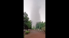 Waterspout tornado emerges amid rainfall in Myanmar